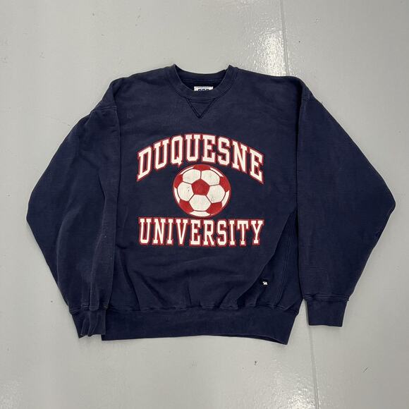 Vintage 90s Duquesne University Soccer Russell Sweatshirt - Picture 1 of 4